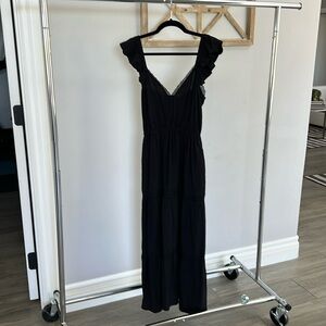 Black Gibsonlookk maxi dress with lace and crochet details